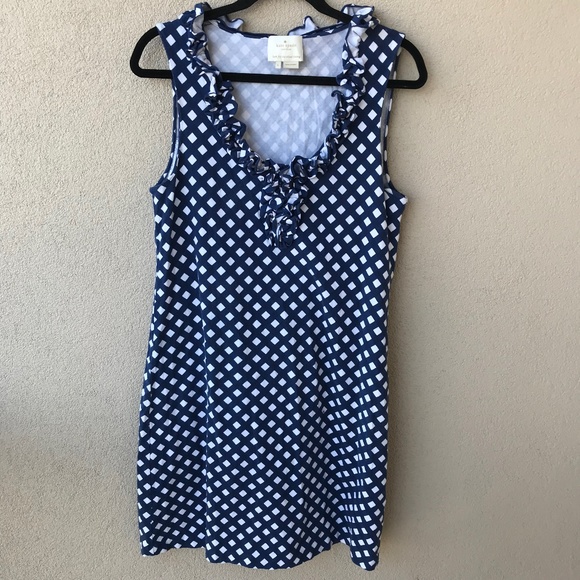 kate spade Dresses & Skirts - Kate Spade Navy Blue Diamond Ruffle Dress